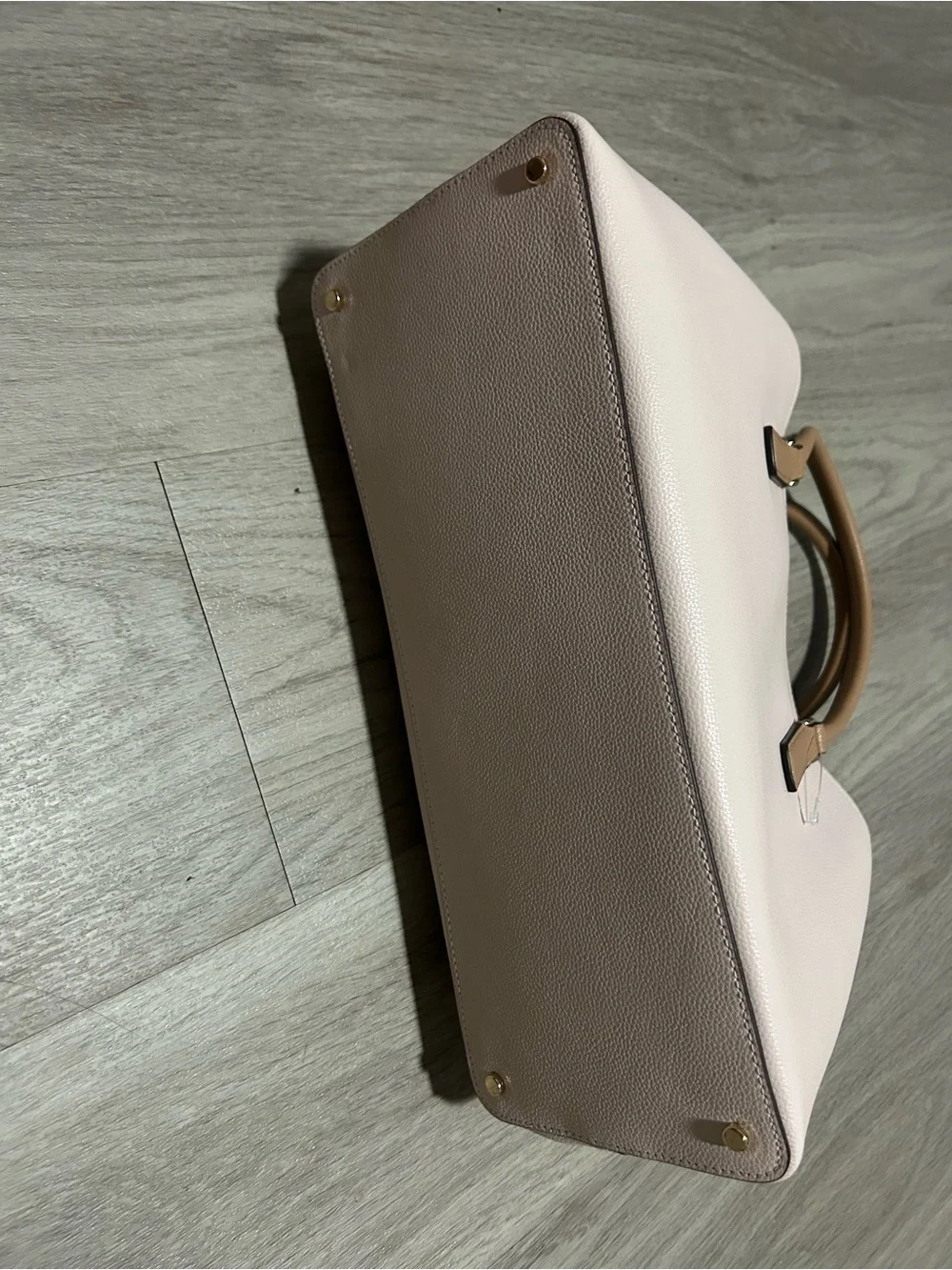 Kate Spade light pink & cream pebbled leather tote bag NWT Retail $429